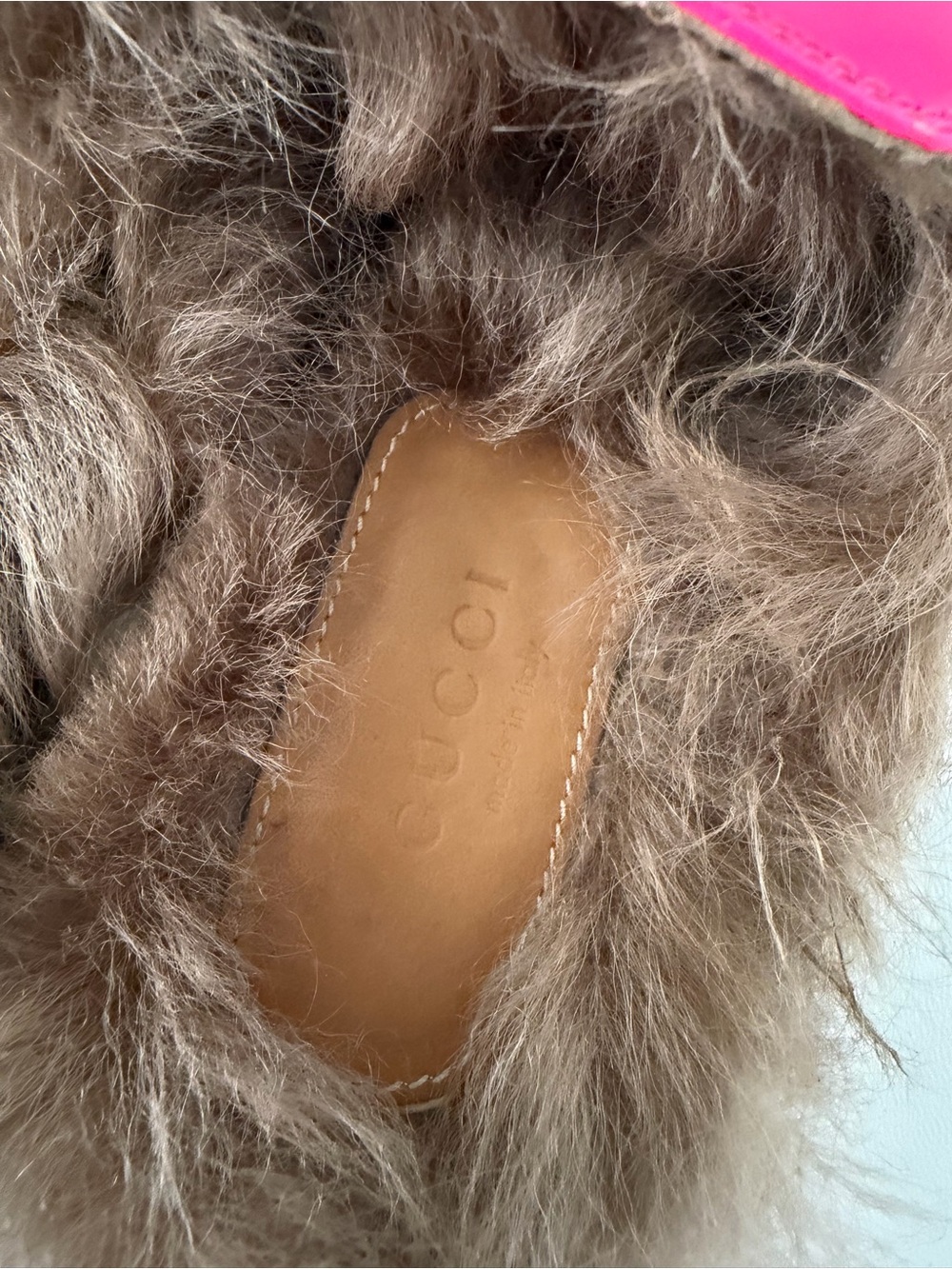 GUCCI | Princetown Fuchsia Hot Pink Horsebit Fur Mule Loafers Slippers EU 39 - Picture 11 of 13